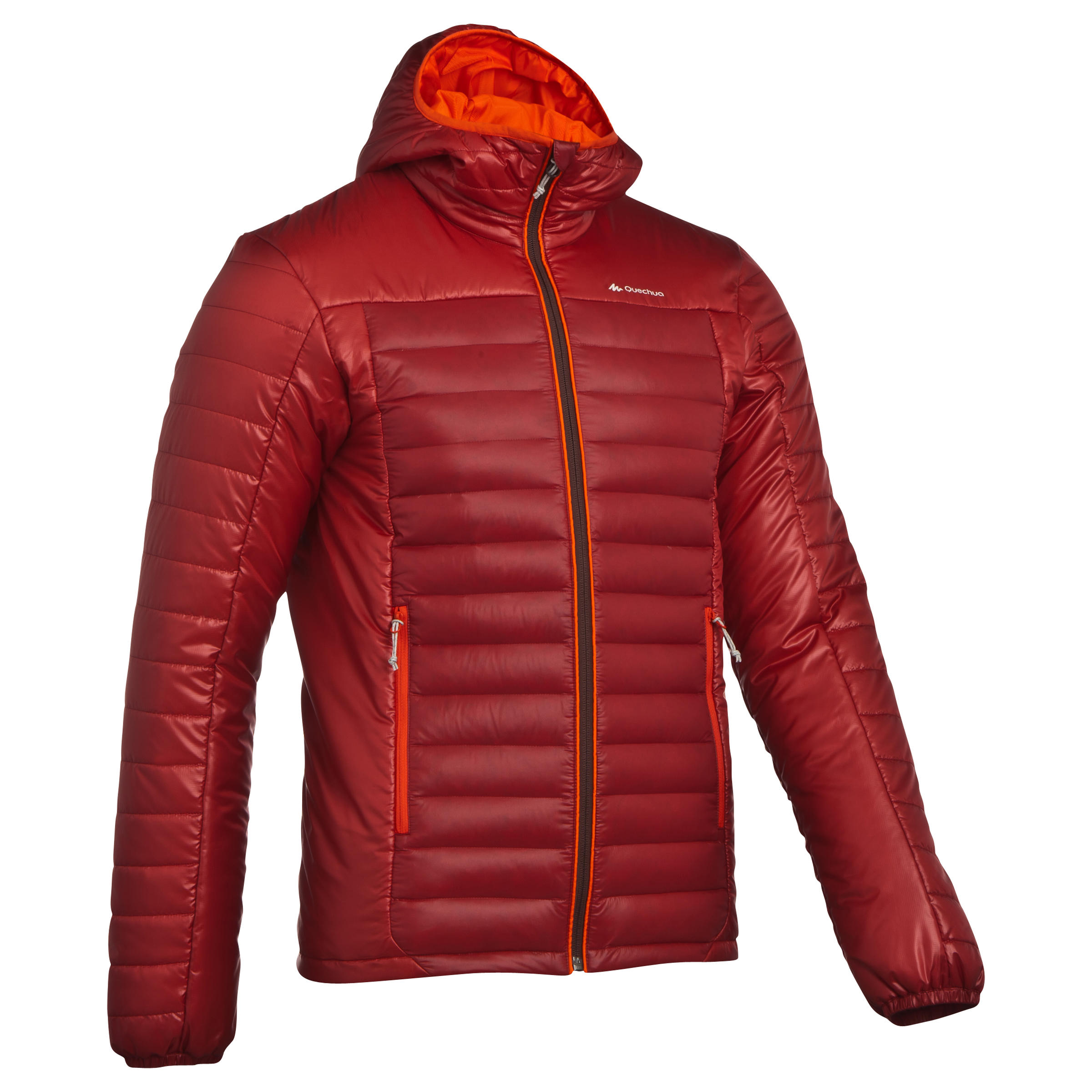 QUECHUA X-Light men's quilted hiking jacket red