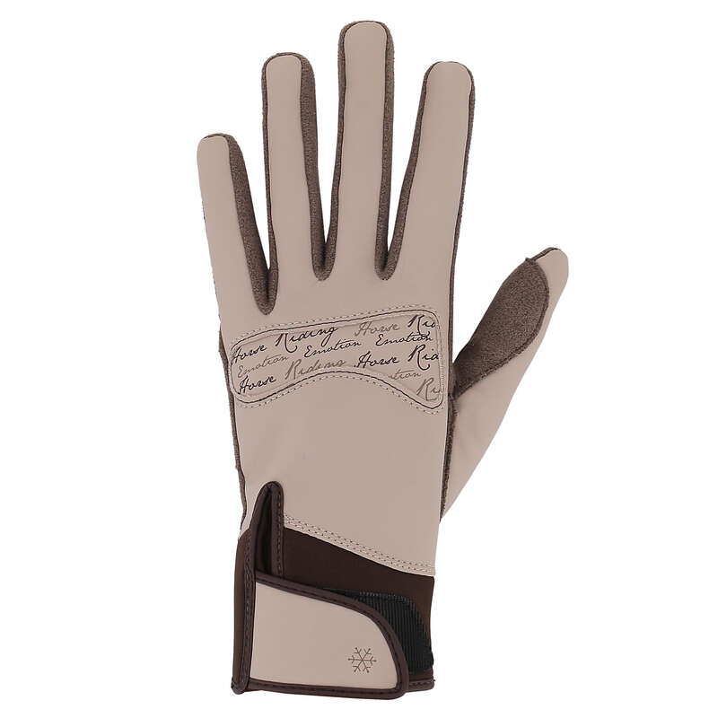 COLD WEATHER RIDING AD. GLOVES SOCKS - Kipwarm Gloves - Beige FOUGANZA