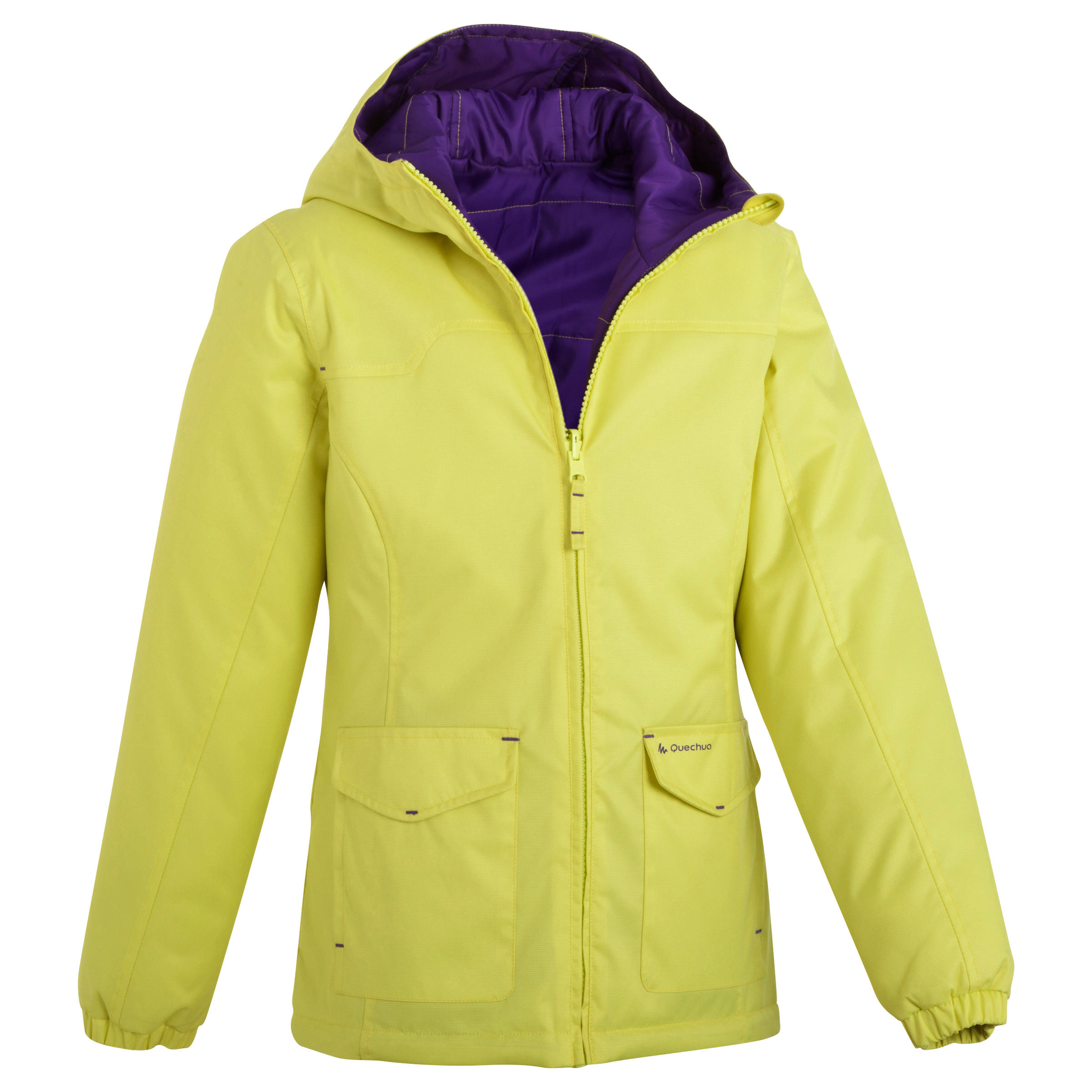 Arpenaz 400 Warm Reversible Girls' Jacket Yellow 1/11