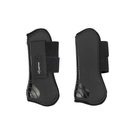Horse and Pony Tendon Boots Twin-Pack Riding 100 - Black