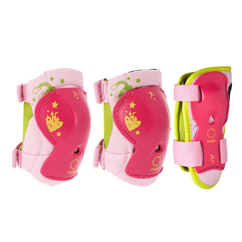 PLAY 3'lü Paten Skateboard Koruma Seti - Beyaz/Pembe