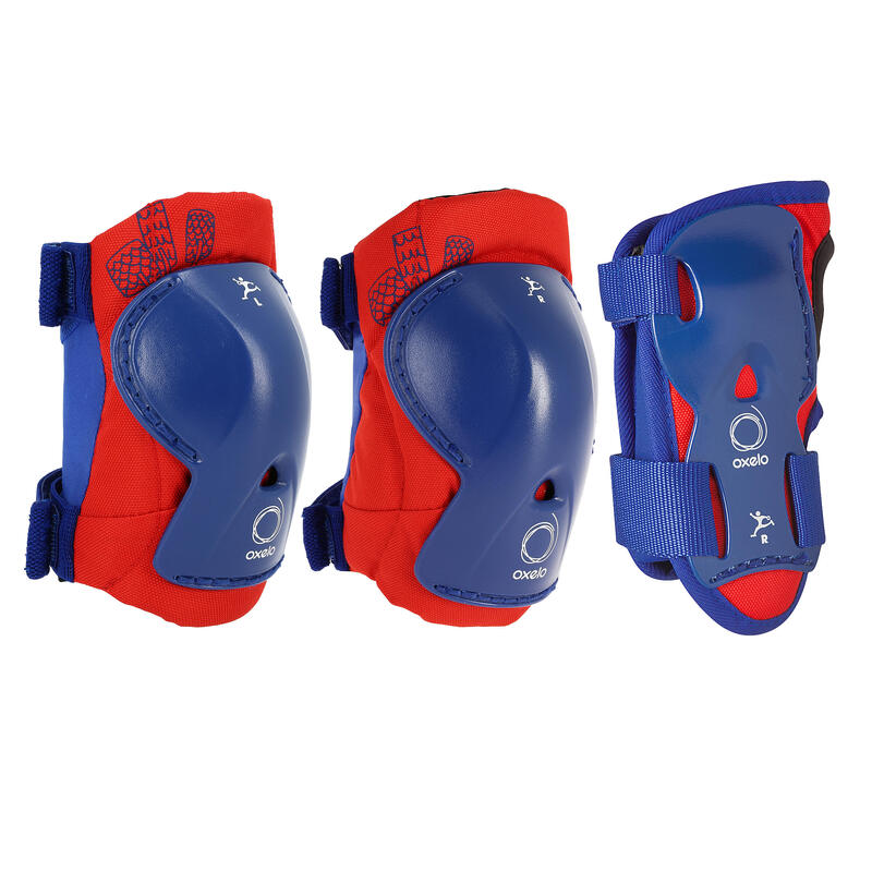 Set 3 perechi protecţii role/skateboard Play Albastru Copii 