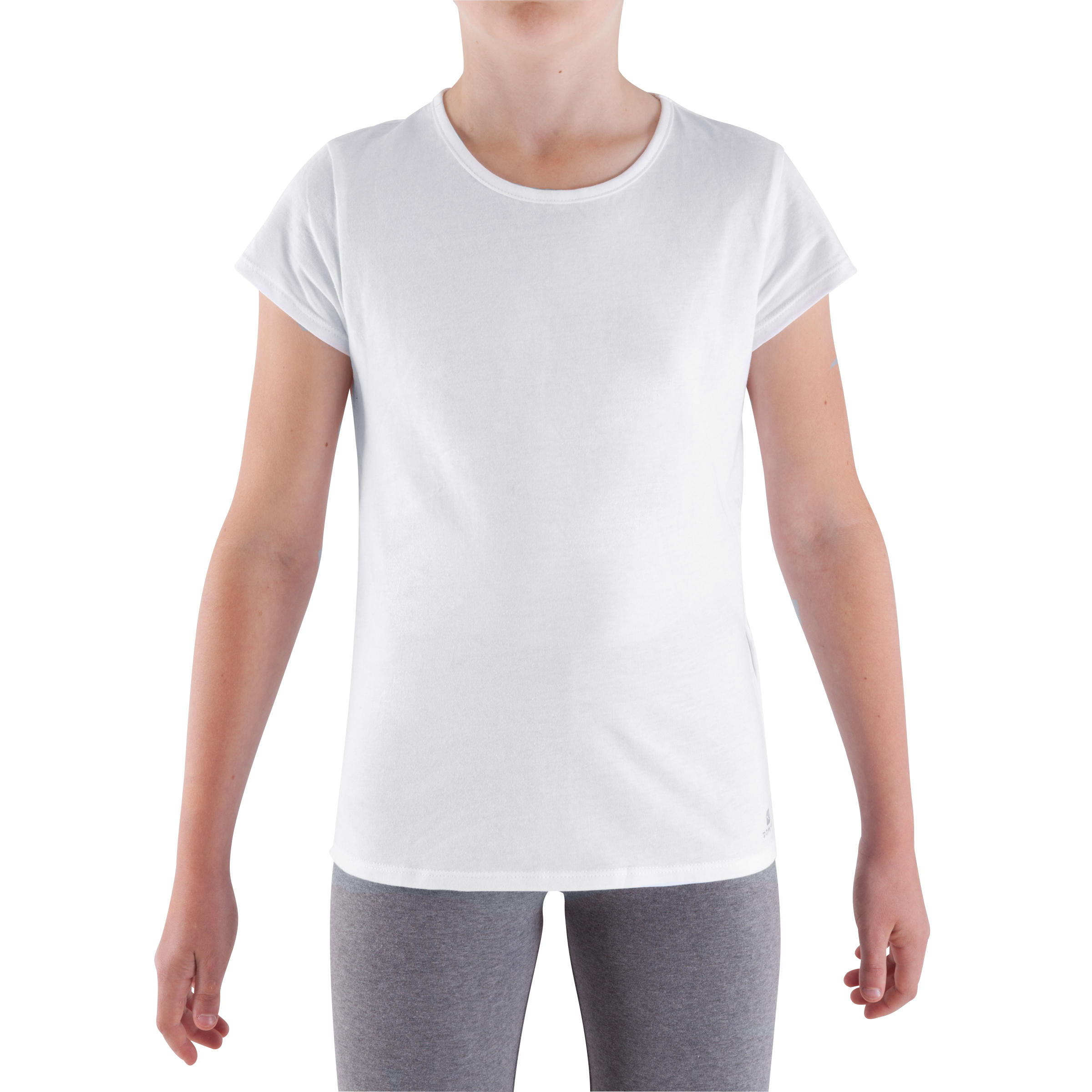 Girls' Short-Sleeved Gym T-Shirt - White 2/12
