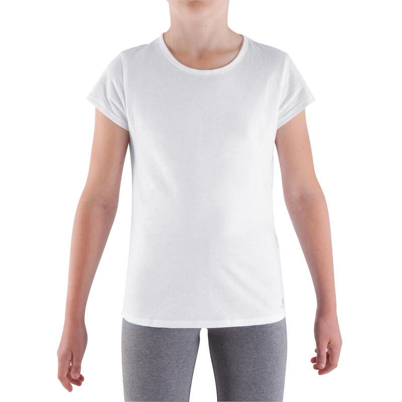 T-Shirt manches courtes Gym fille blanc