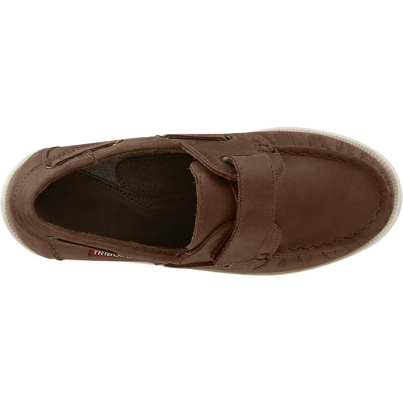 Chaussures bateau cuir enfant Cruise 500 marron