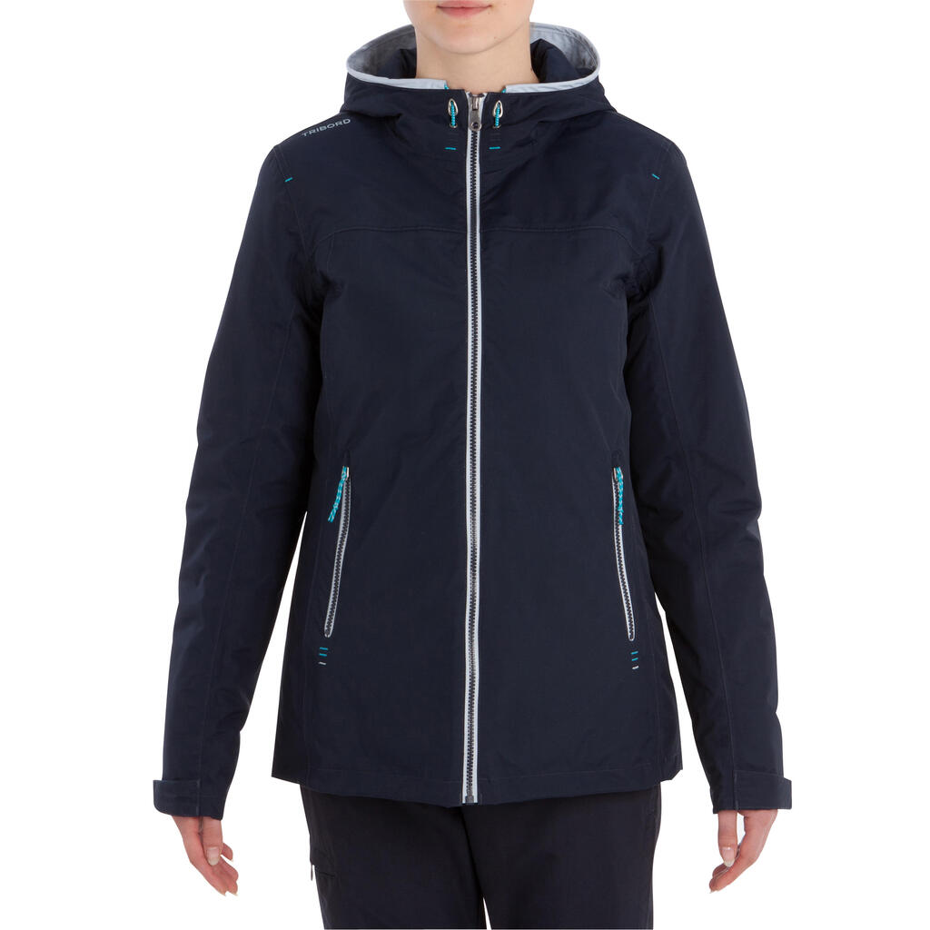Warme Segeljacke Raincoastal wasserdicht und winddicht Damen dunkelblau