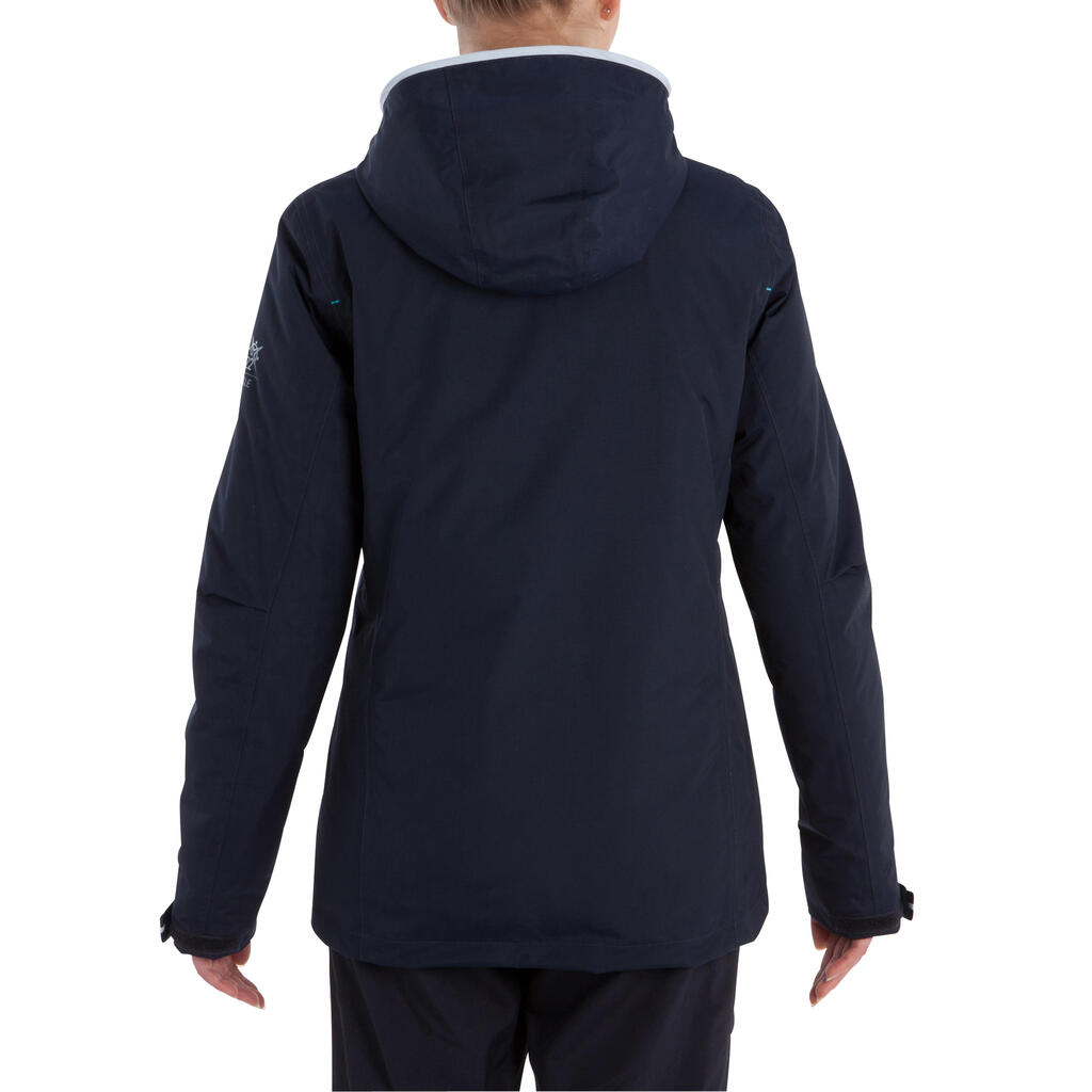 Warme Segeljacke Raincoastal wasserdicht und winddicht Damen dunkelblau