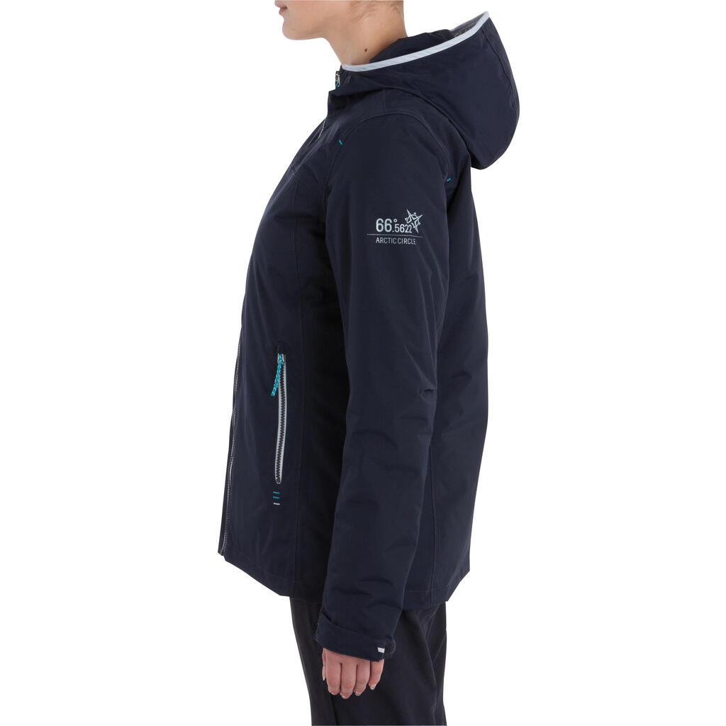 Warme Segeljacke Raincoastal wasserdicht und winddicht Damen dunkelblau