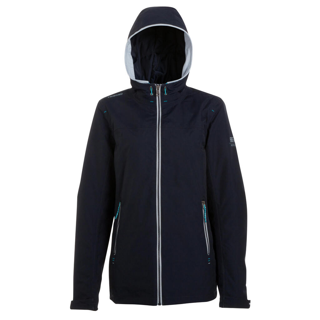 Warme Segeljacke Raincoastal wasserdicht und winddicht Damen dunkelblau