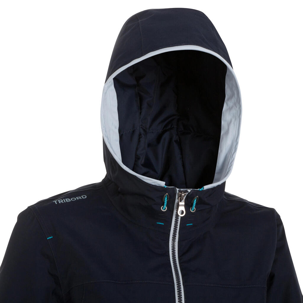 Warme Segeljacke Raincoastal wasserdicht und winddicht Damen dunkelblau