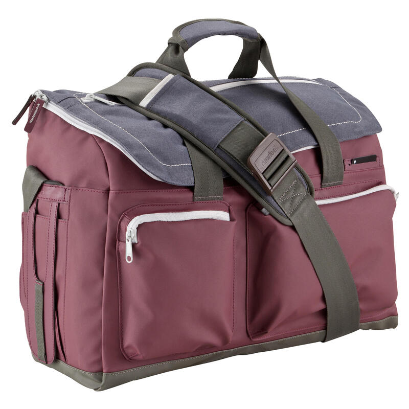 Backenger UP 30 L carry on messenger bag/backpack burgundy/concrete
