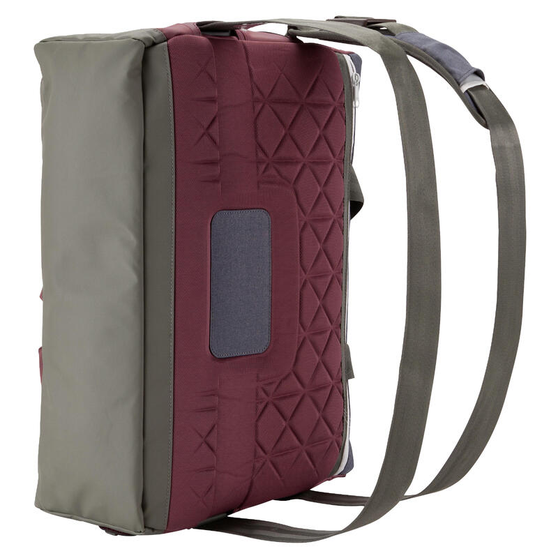 Backenger UP 30 L carry on messenger bag/backpack burgundy/concrete