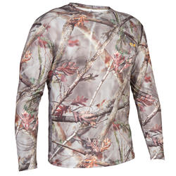 T shirt manches longues Actikam 100 camouflage marron
