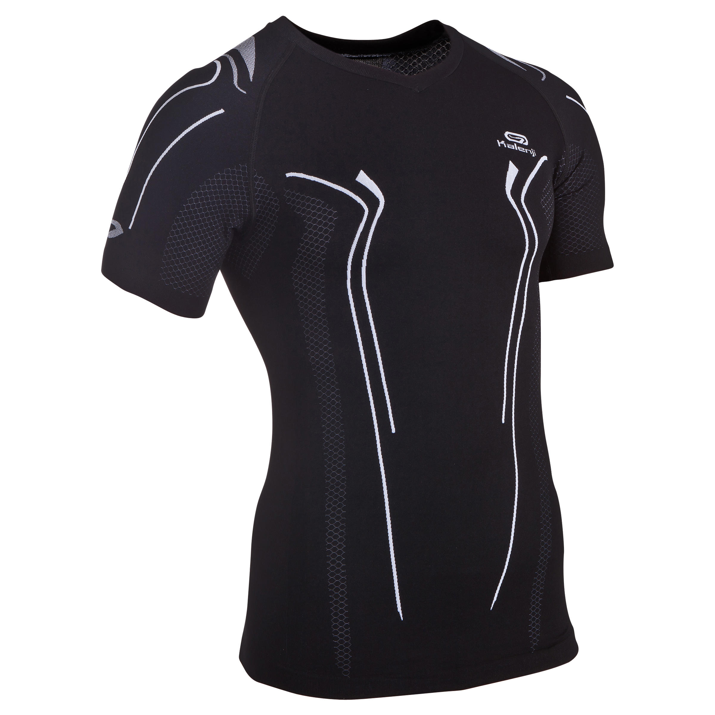 Kiprun Fit Running T-shirt - black white 1/11