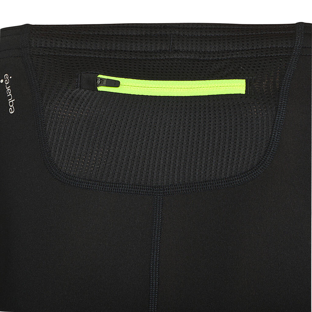 Laufhose 3/4 Tights Kiprun Trail Herren schwarz/gelb