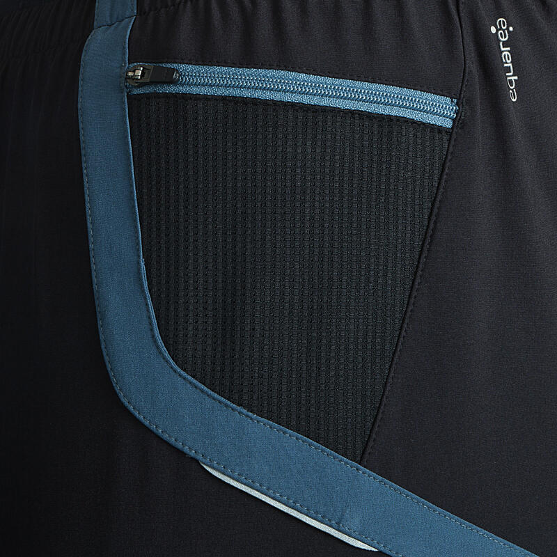 Kapteren Men's Trail Running Baggy Shorts black/red KALENJI Decathlon