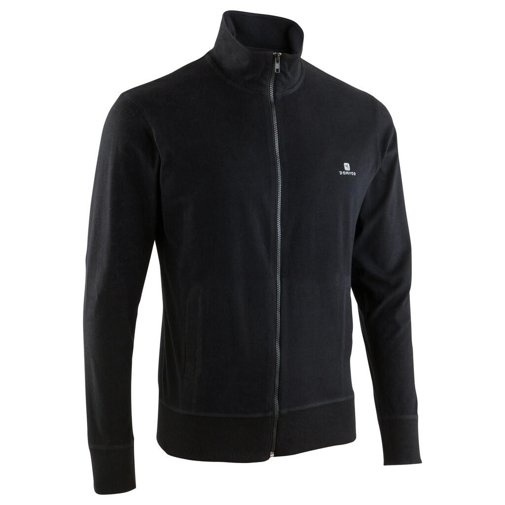 High-neck zip-up fitness jacket - black