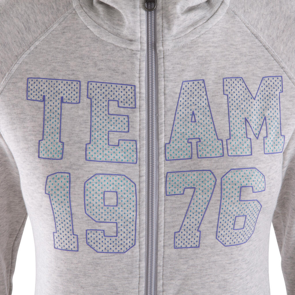 Kapuzen-Jacke mit Reißverschluss Fitness Damen