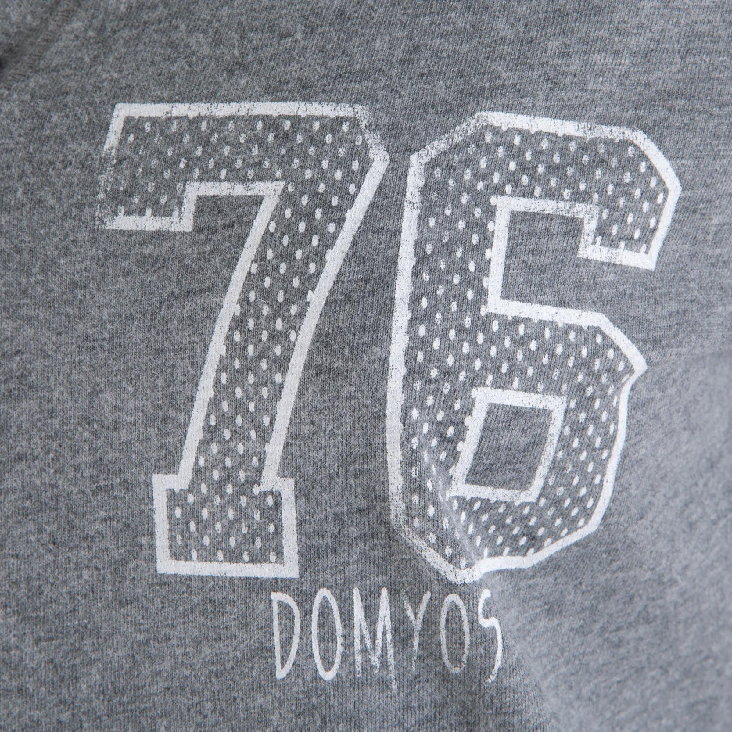 Women's Fitness Long-Sleeved Hooded T-Shirt - Dark Mottled Grey 8/10
