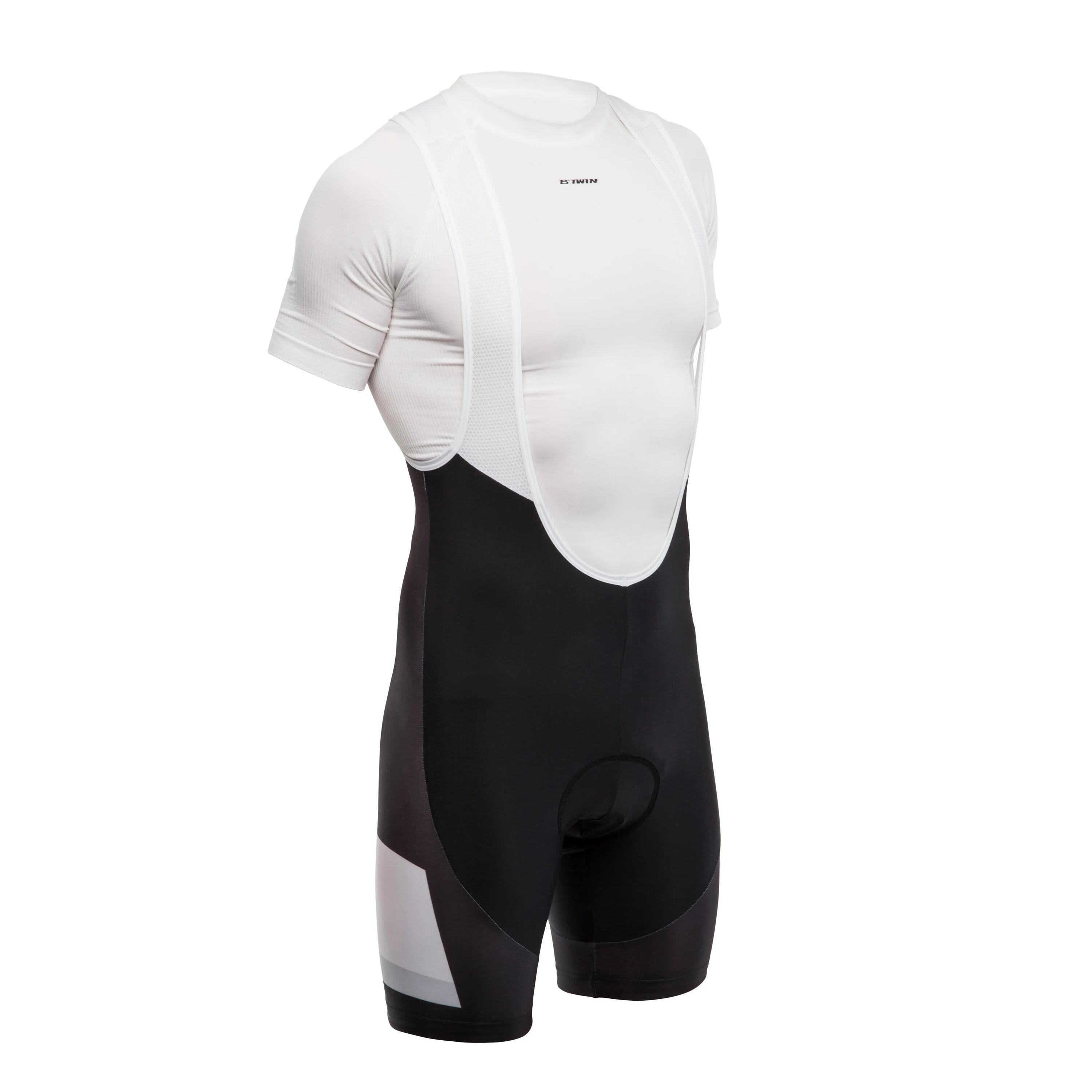 500 Cycling Bib Shorts - Black/Grey 1/12