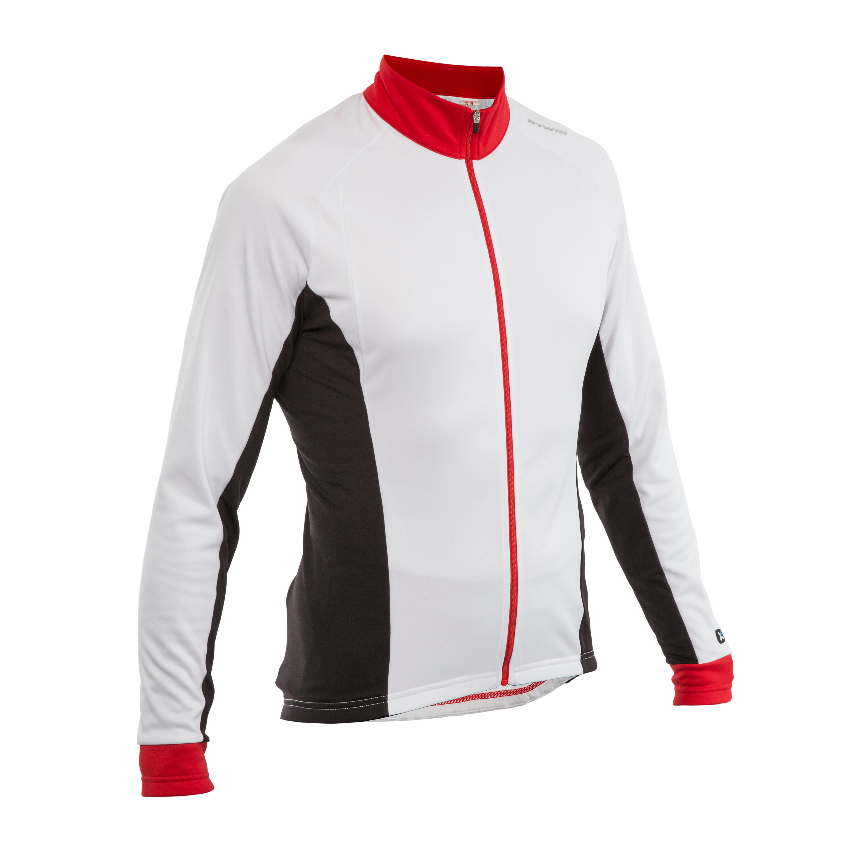 BTWIN 500 Long-Sleeved Cycling Jersey - White/Red