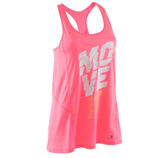 
      Breathe Women's Long Printed Fitness Tank Top - Pink
  