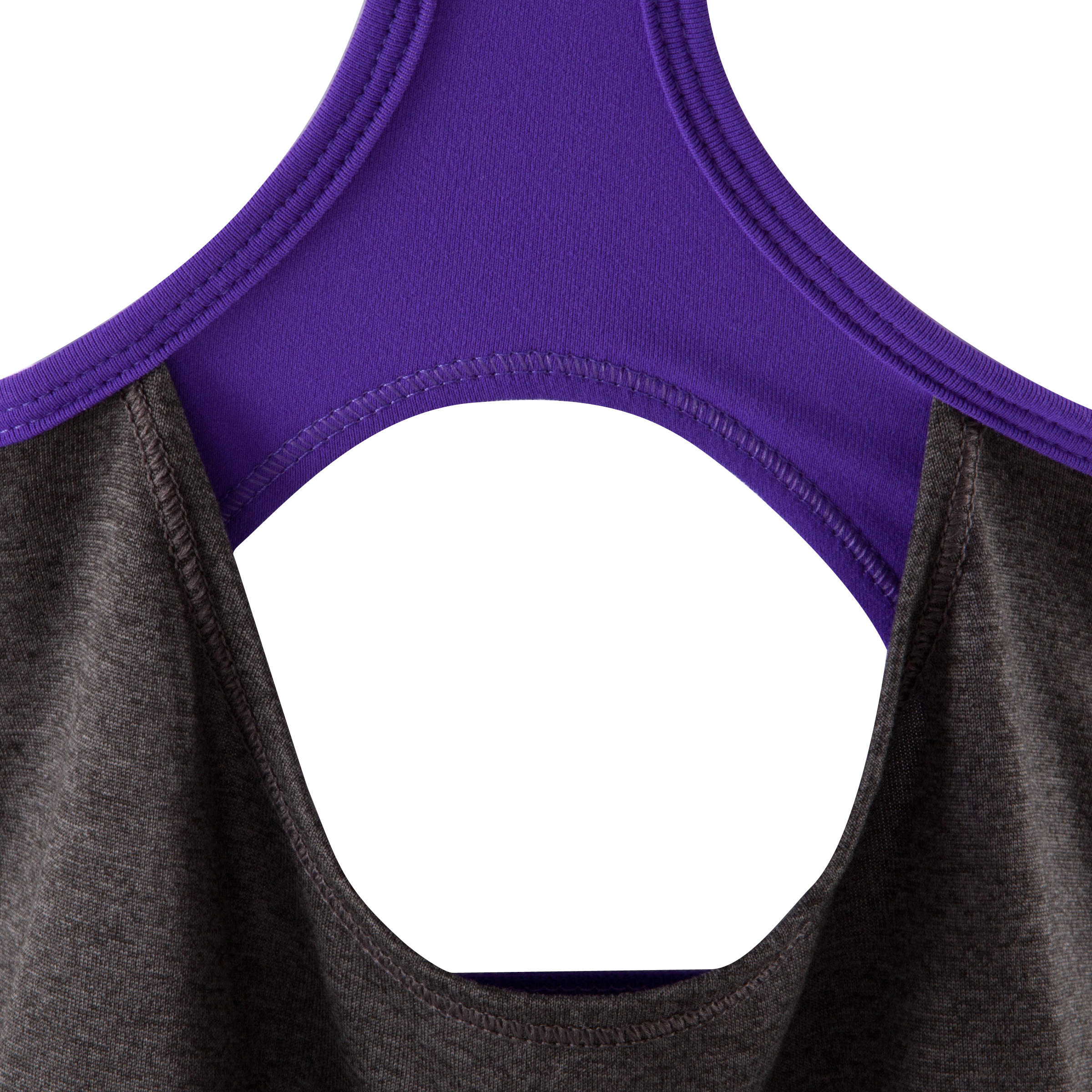Breathe Women's Fitness Built-in Bra Tank Top - Grey/Purple 9/13