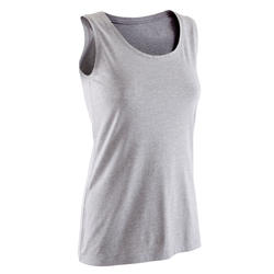 Débardeur basic jersey coton biologique gym douce yoga femme gris chiné