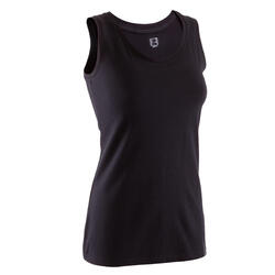 Débardeur basic jersey coton biologique gym douce yoga femme noir