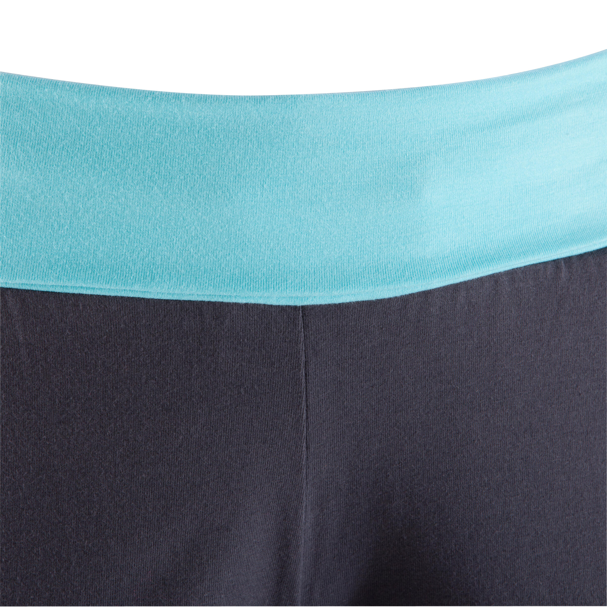 Women's Gentle Gym Yoga and Pilates Organic-Cotton Cropped Bottoms - Grey/Blue 6/10