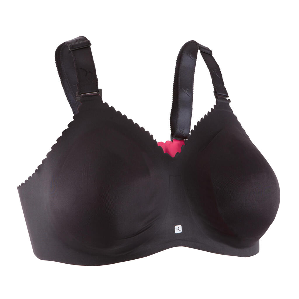 Feel beautiful women's fitness reversible sports bra - black/pink