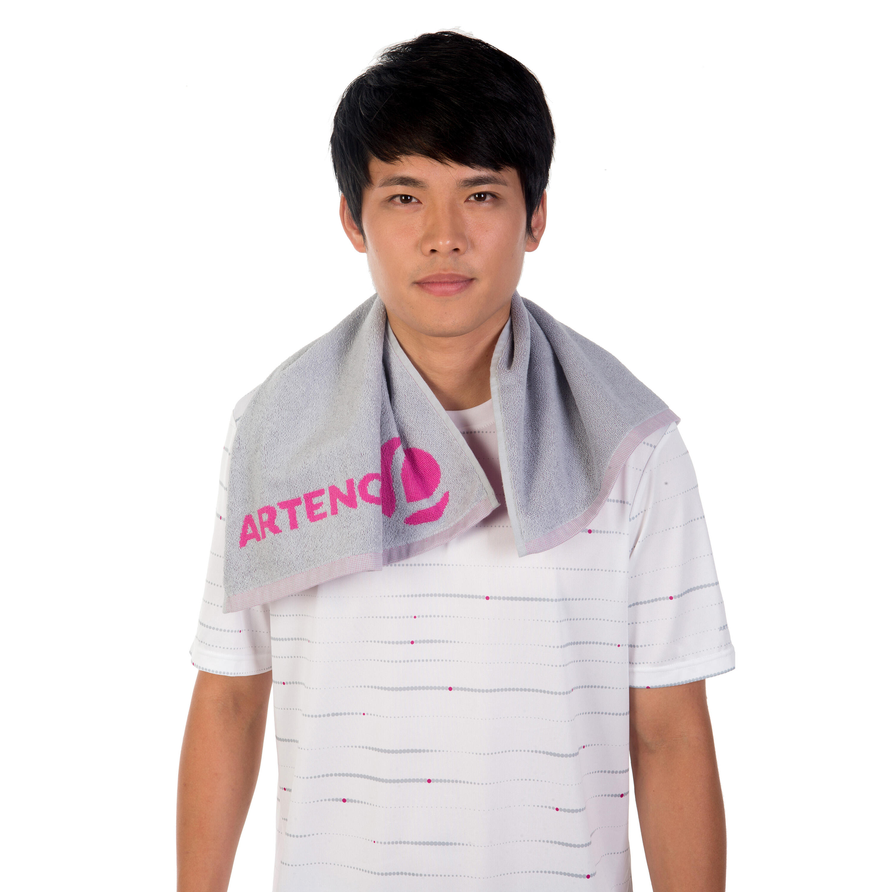 700 Towel - Grey/Pink 9/10