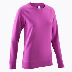 Sweat col rond fitness femme rose