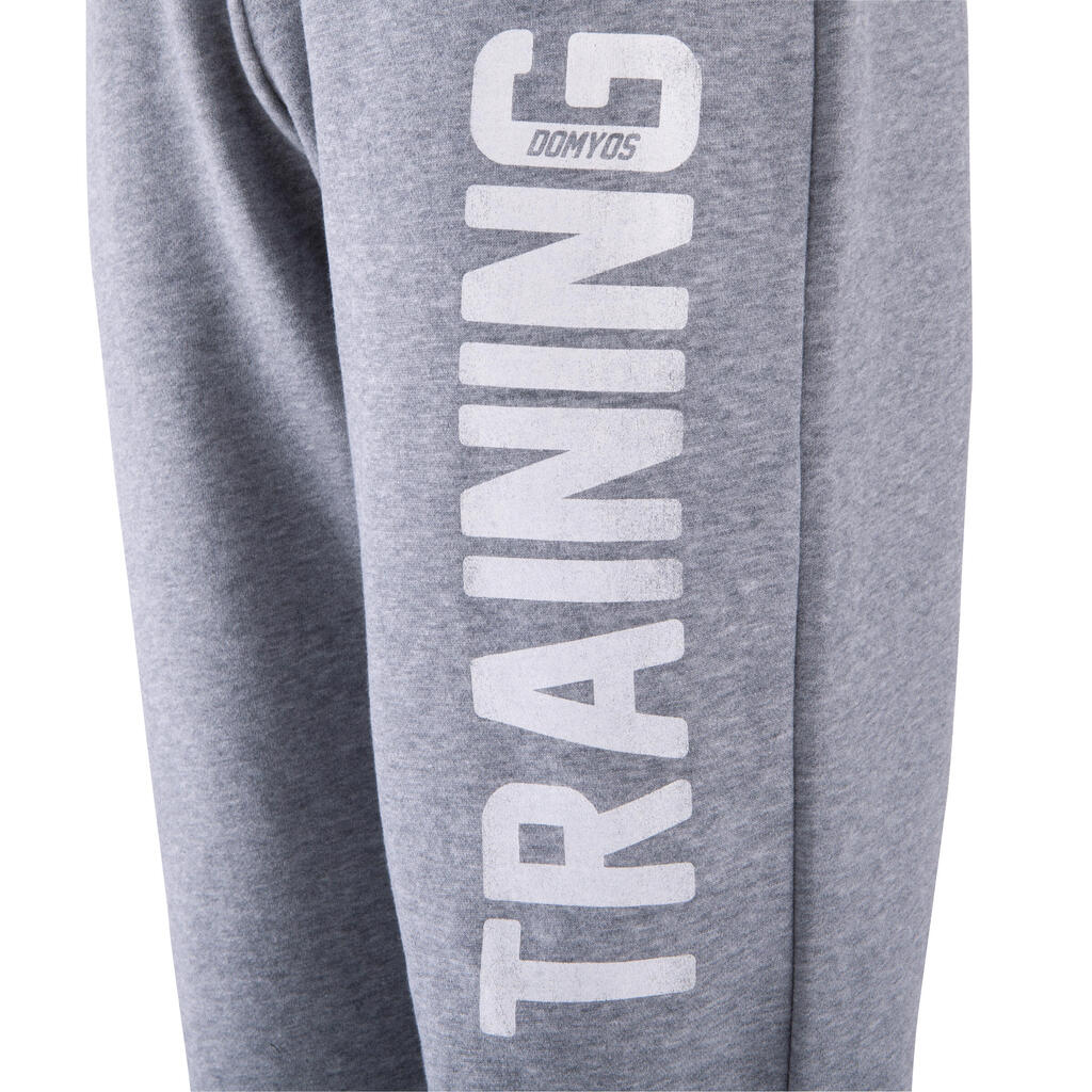 Bodybuilding Slim-fit Print Bottoms - Light Grey