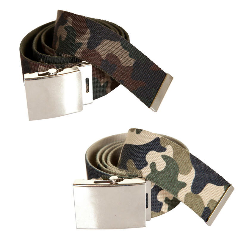 Ceinture sangle chasse camouflage vert beige