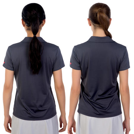 730 Women's Tennis Badminton Padel Table Tennis Squash Polo Shirt - Dark Grey
