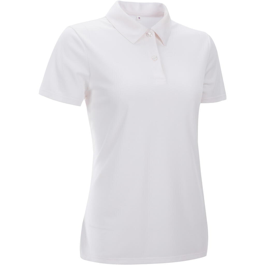 Women's Tennis Quick-Dry Polo Shirt Essential 100 - White