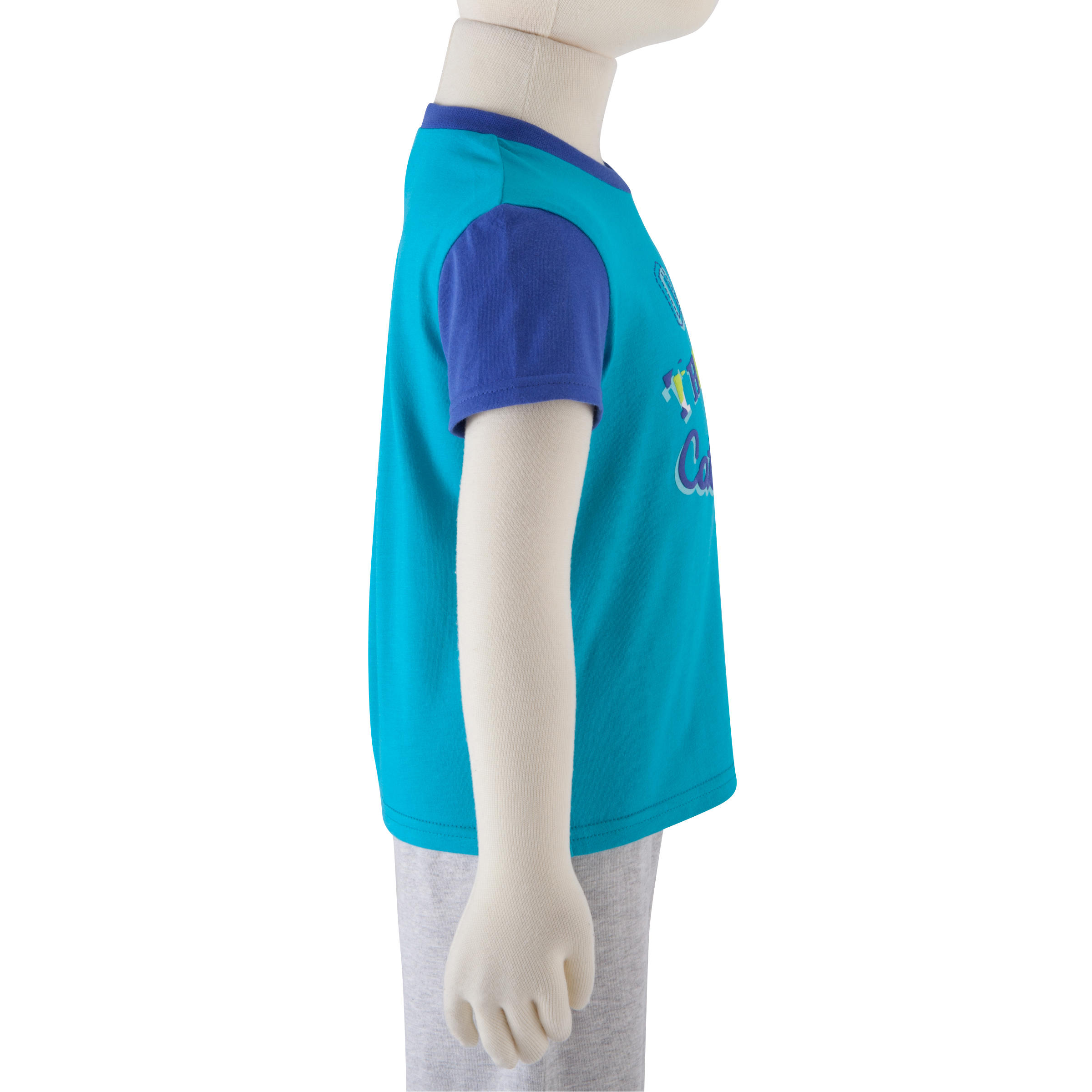 Baby Short-Sleeved Organic Cotton T-shirt - Turquoise 9/11