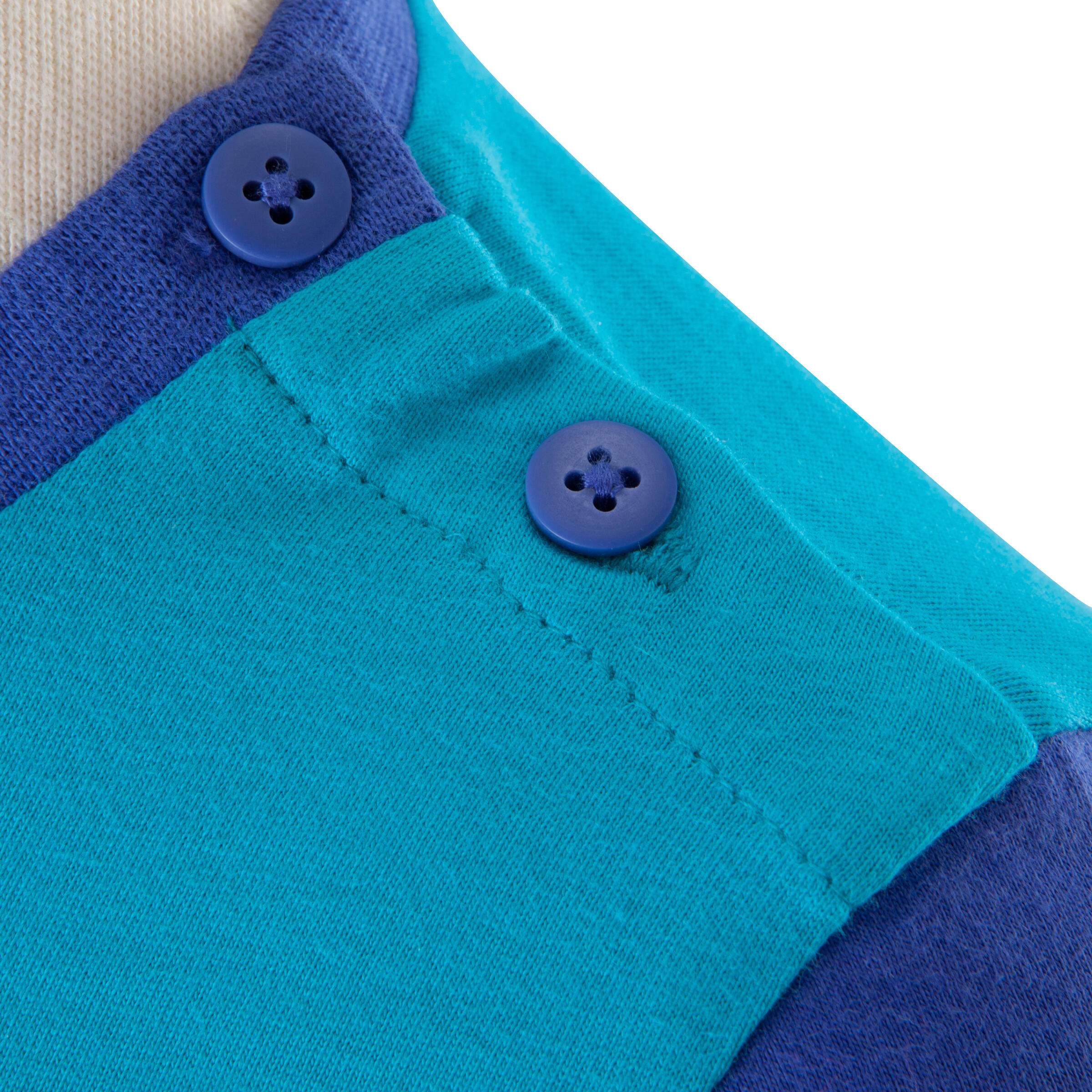 Baby Short-Sleeved Organic Cotton T-shirt - Turquoise 2/11
