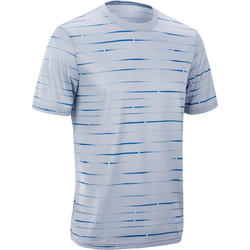 TEE SHIRT HOMME 730 GRIS BLEU TENNIS BADMINTON PADEL PING PONG SQUASH