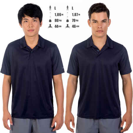 Essential 100 Tennis Badminton Padel Table Tennis Squash Polo Shirt - Navy