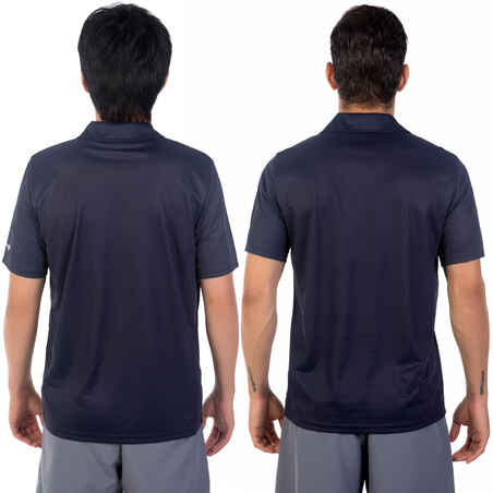 Essential 100 Tennis Badminton Padel Table Tennis Squash Polo Shirt - Navy