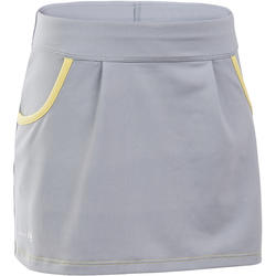JUPE FILLE 730 GRIS TENNIS BADMINTON PADEL PING PONG SQUASH