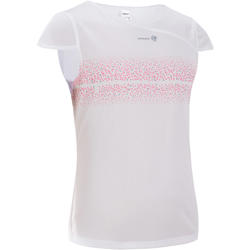 TEE SHIRT FILLE 730 BLANC TENNIS BADMINTON PADEL PING PONG SQUASH