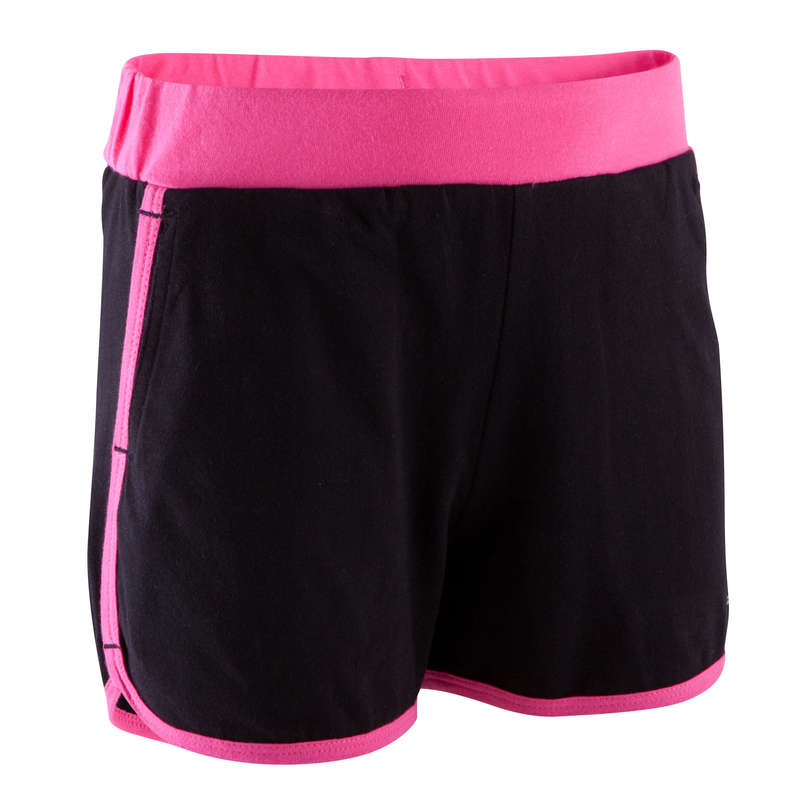 Domyos Girls Gym Shorts Black Decathlon