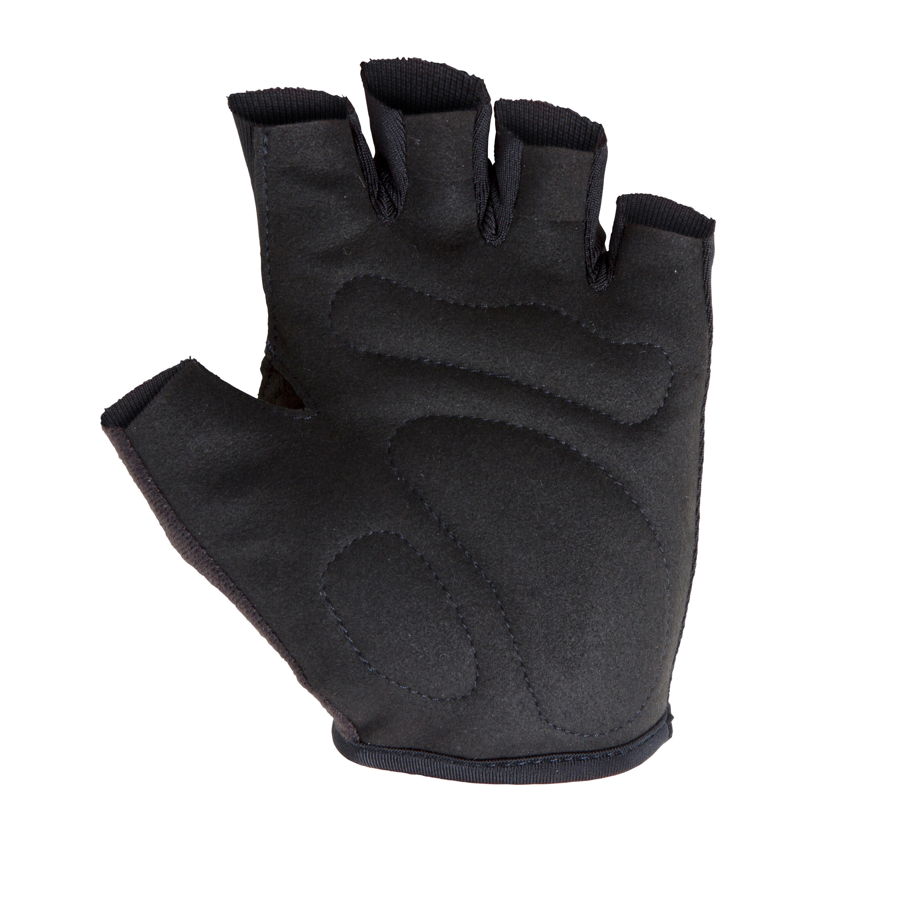 100 Kids' Fingerless Cycling Gloves - Black 2/3