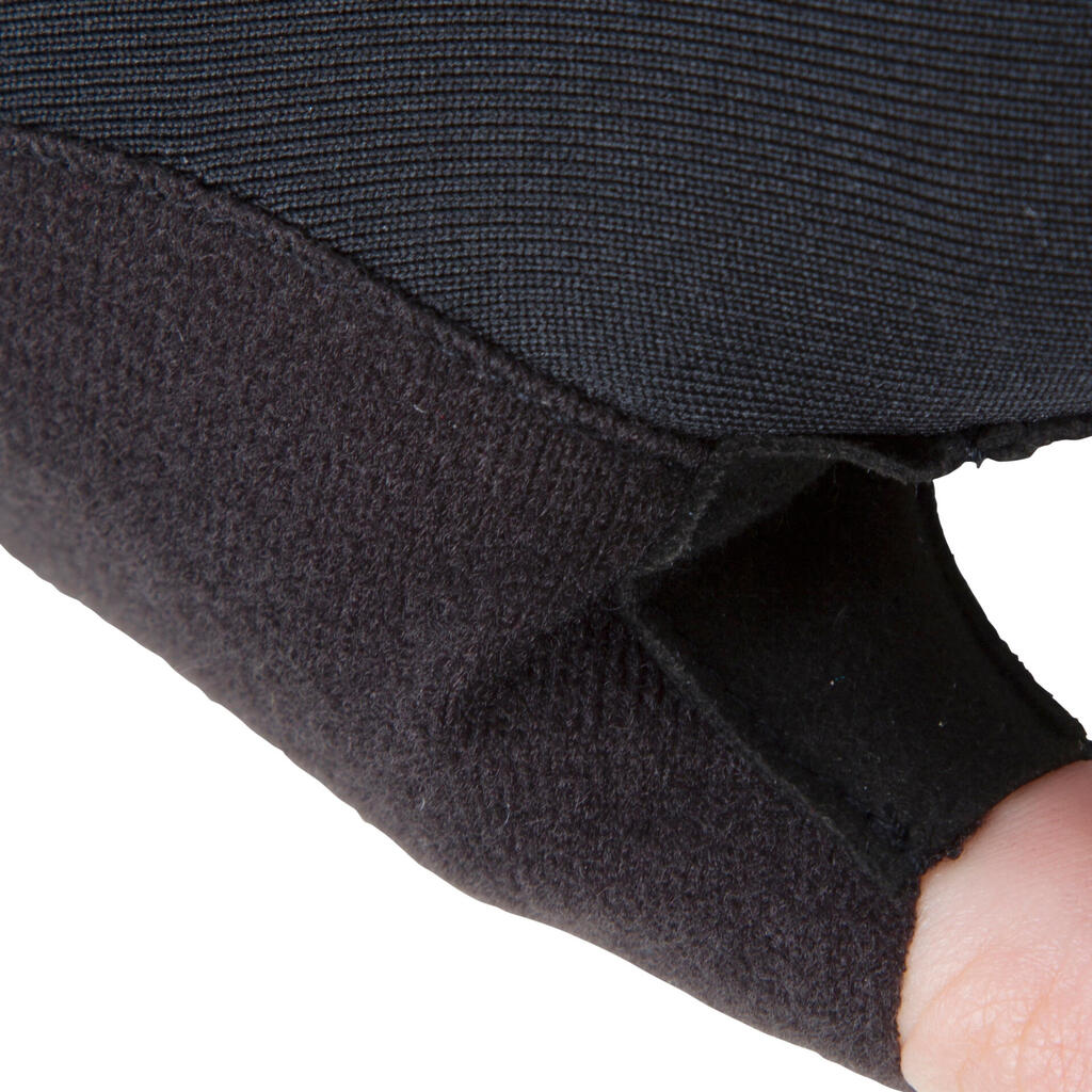 100 Kids' Fingerless Cycling Gloves - Black