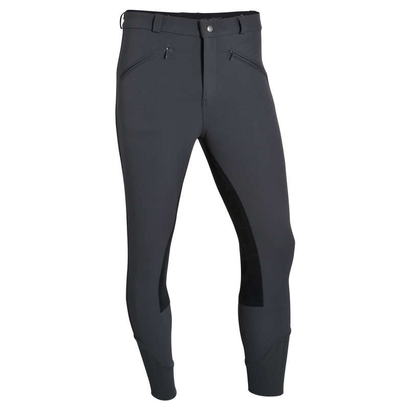 MEN RIDING APPAREL Horse Riding - BR780 Full Seat Jodhpurs Grey FOUGANZA - Horse Riding Clothes