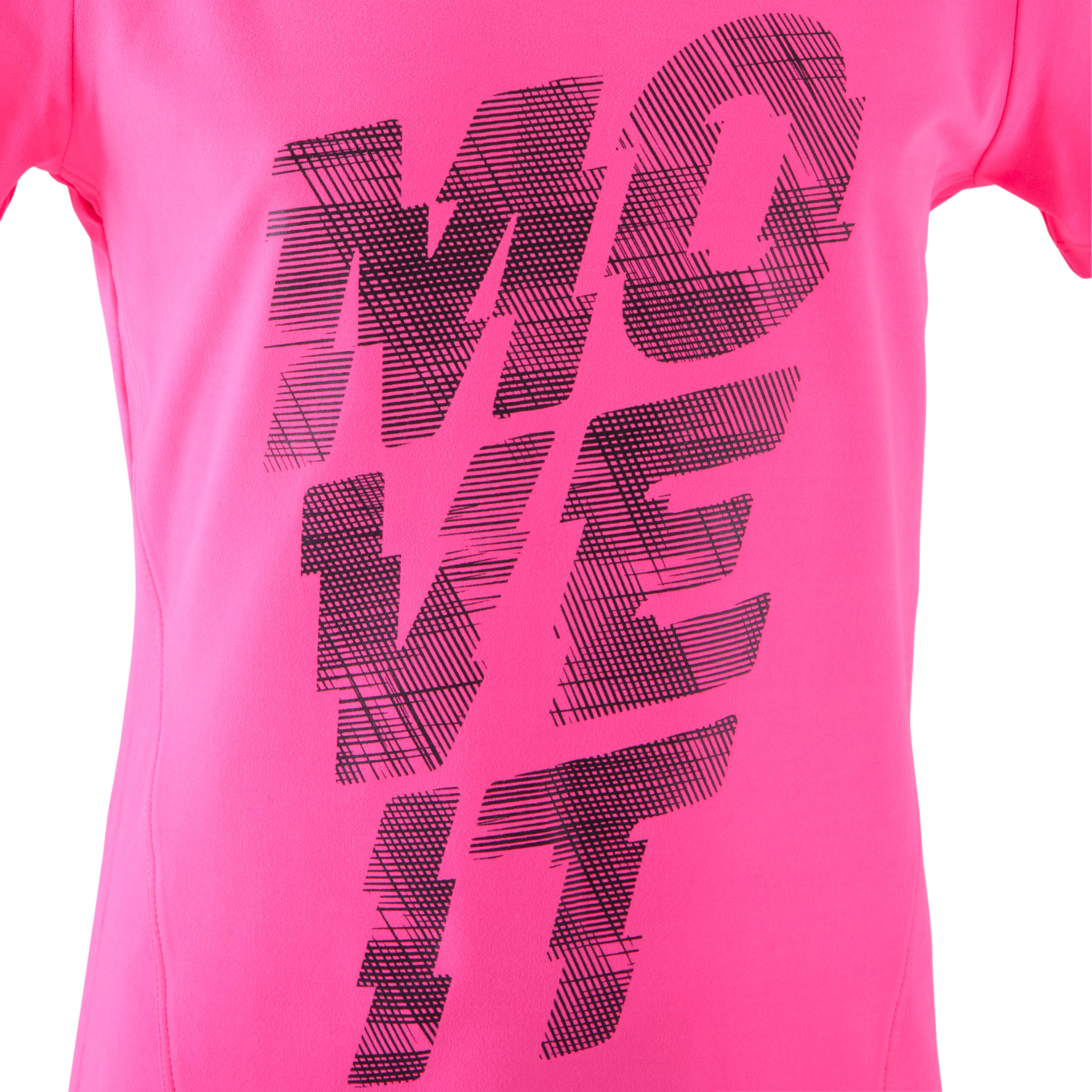 Breathe Girls' Gym Print T-Shirt - Pink 7/11