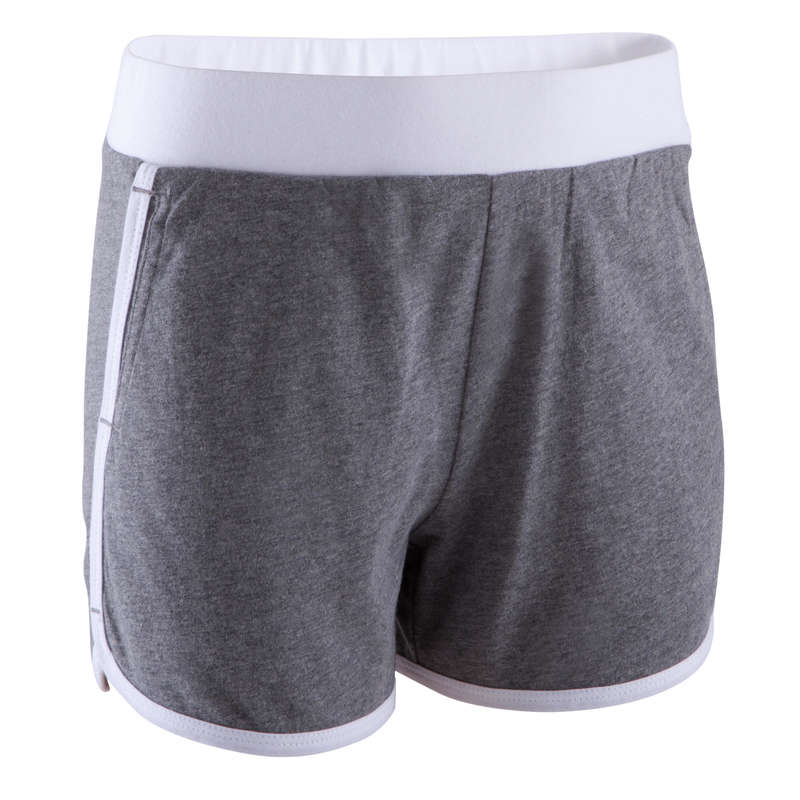 DOMYOS Short+ Girls' Fitness Shorts - Grey | Decathlon